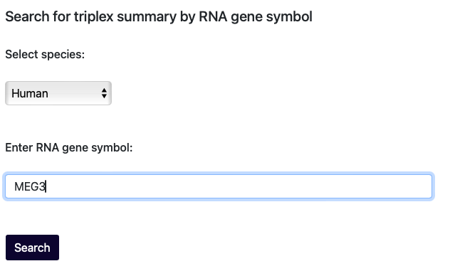 Summary query by RNA gene MEG3